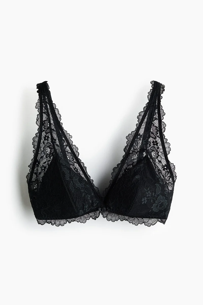 اتش اند ام حمالة صدر من الدانتيل الناعم مزودة بحشوة